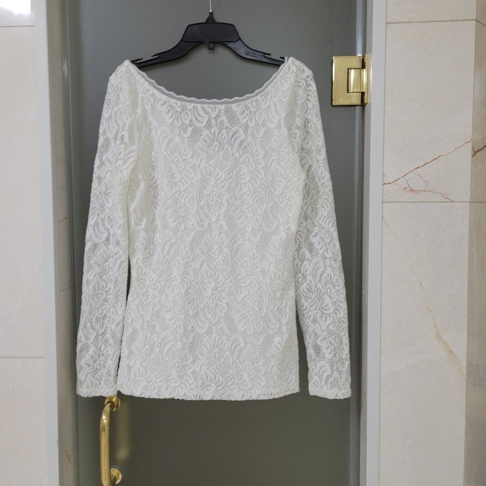 White House Black Market Lace Blouse S